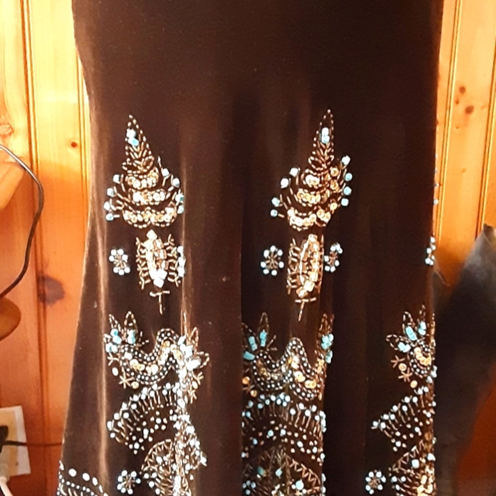 Carole Little beaded velvet skirt